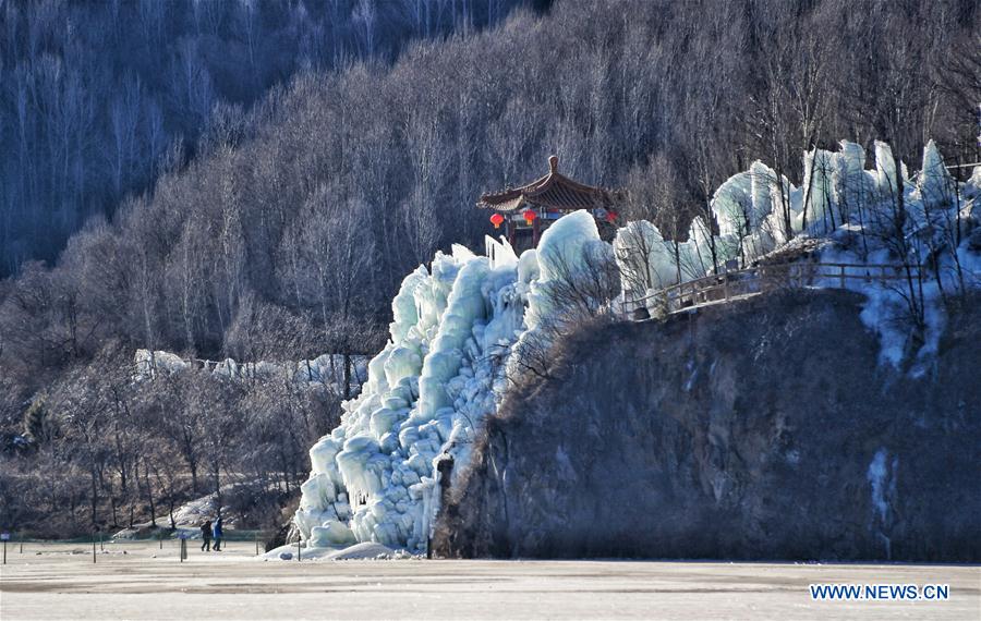 CHINA-BEIJING-SPRING FROZEN WATERFALL (CN)