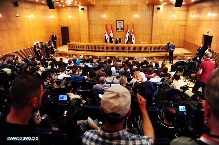 SYRIA-DAMASCUS-FM-PRESS CONFERENCE