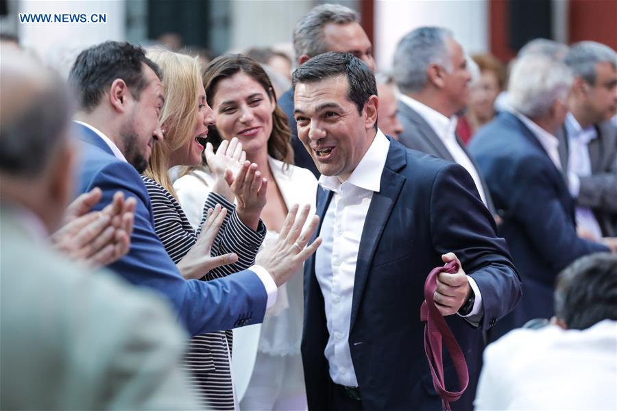 GREECE-ATHENS-DEBT-BAILOUT-EXIT-PM-CELEBRATION