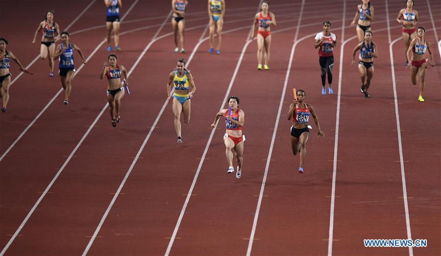 (SP)INDONESIA-JAKARTA-ASIAN GAMES-ATHLETICS-WOMEN'S 4X100M RELAY