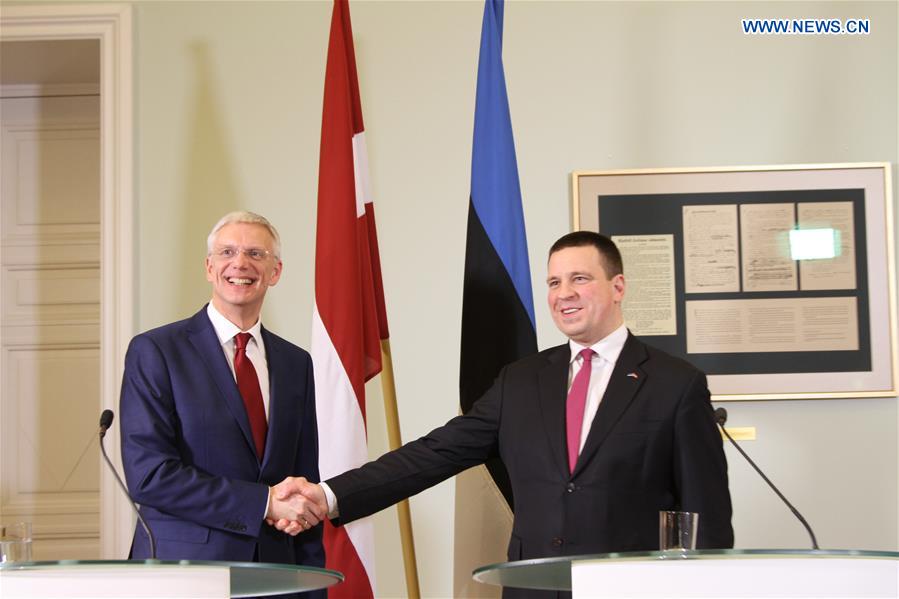 ESTONIA-TALLINN-PM-LATVIA-PM-MEETING