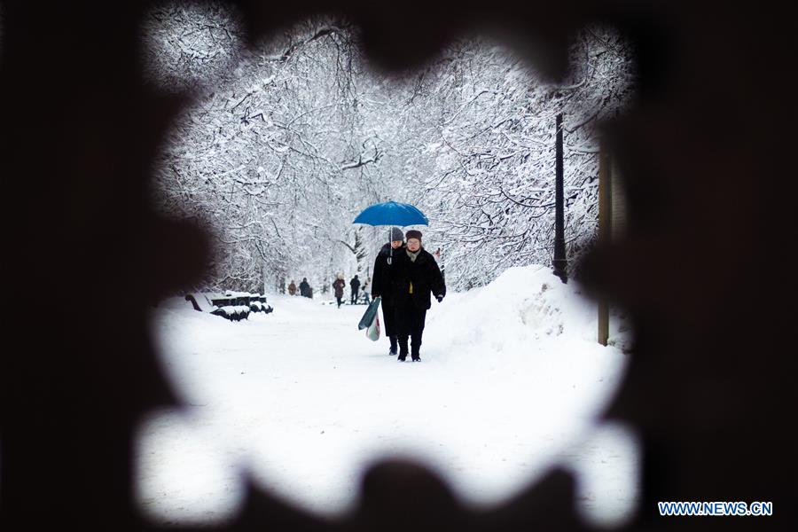 RUSSIA-MOSCOW-PARK IN SNOW