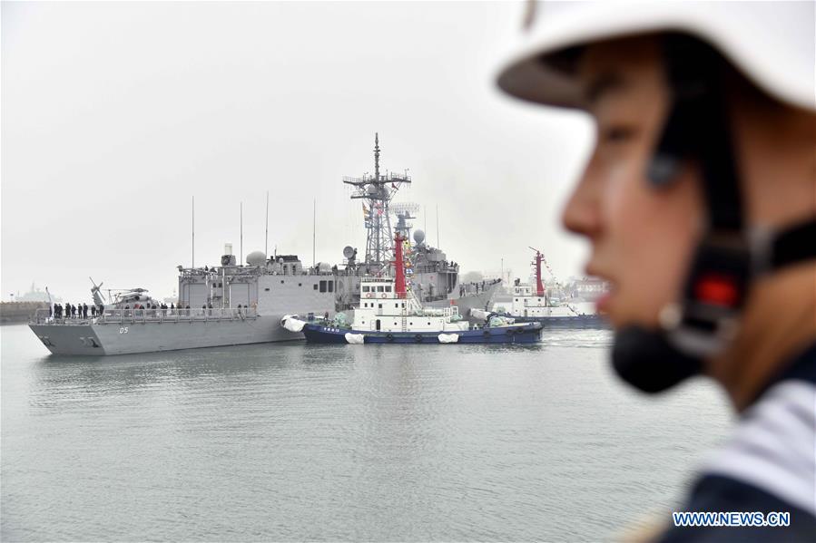 CHINA-QINGDAO-NAVY PARADE-FOREIGN VESSEL-ARRIVAL (CN)