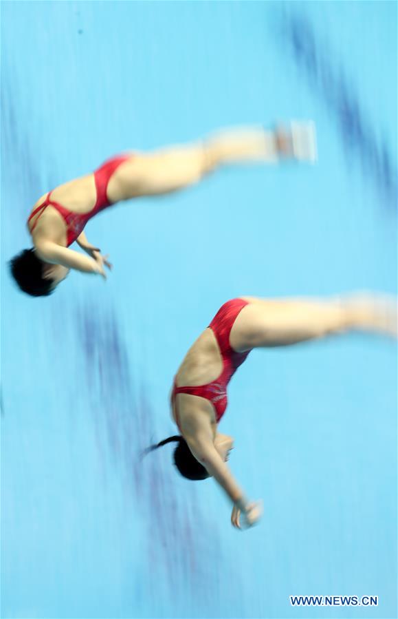 (SP)SOUTH KOREA-GUANGJU-FINA WORLD CHAMPIONSHIPS-WOMEN'S 3M SYNCHRO SPRINGBOARD