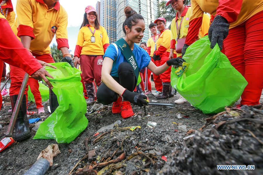 PHILIPPINES-MANILA-MISS EARTH 2019-COAST-CLEANUP